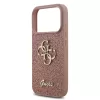 Guess PU Fixed Glitter 4G Metal Logo hátsó tok iPhone 17 Pro készülékhez rózsaszín
