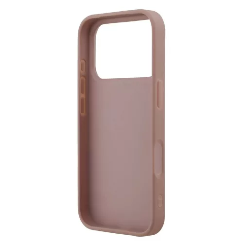 Guess PU Fixed Glitter 4G Metal Logo hátsó tok iPhone 17 Pro készülékhez rózsaszín