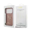 Guess PU Fixed Glitter 4G Metal Logo hátsó tok iPhone 17 Pro készülékhez rózsaszín