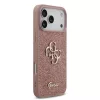 Guess PU Fixed Glitter 4G Metal Logo hátsó tok iPhone 17 Pro Max készülékhez rózsaszín