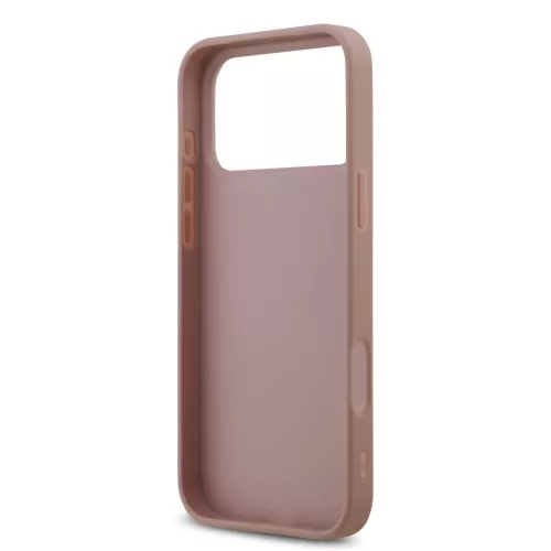 Guess PU Fixed Glitter 4G Metal Logo hátsó tok iPhone 17 Pro Max készülékhez rózsaszín