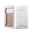 Guess PU Fixed Glitter 4G Metal Logo hátsó tok iPhone 17 Pro Max készülékhez rózsaszín