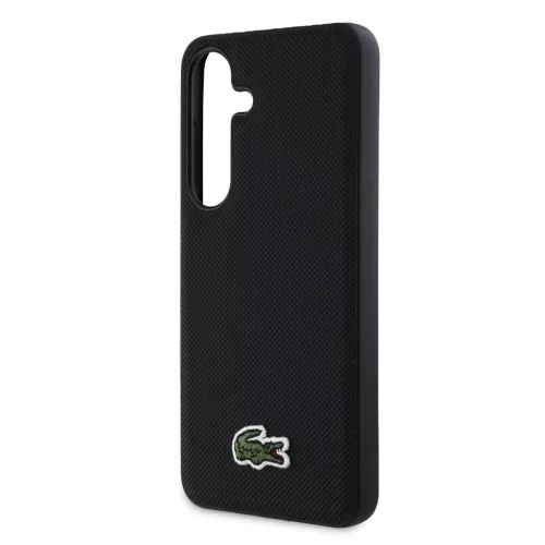 Lacoste Iconic Petit Pique Woven Logo MagSafe hátsó tok Samsung Galaxy S25 készülékhez fekete