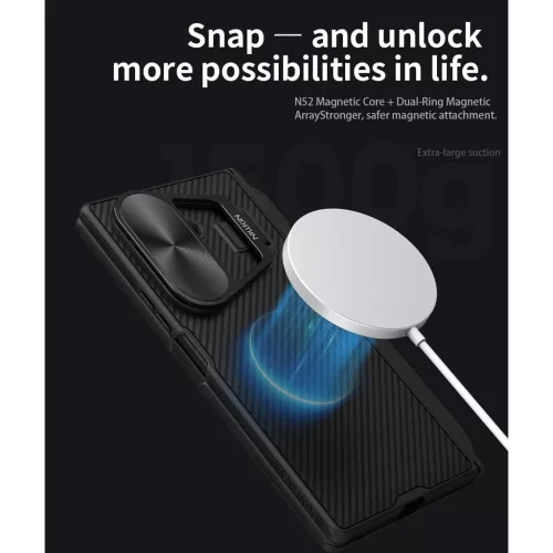 Nillkin CamShield Prop Magnetic Pen Slot hátsó tok Samsung Galaxy Z Fold 7 készülékhez fekete