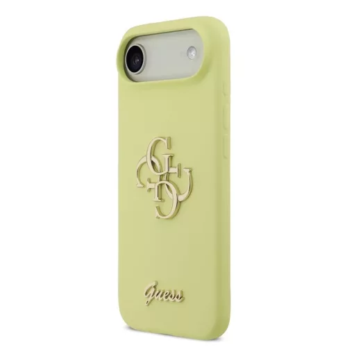 Guess Liquid Silicone 4G Metal Logo tok iPhone 17 Air készülékhez sárga