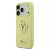 Guess Liquid Silicone 4G Metal Logo tok iPhone 17 Pro készülékhez sárga