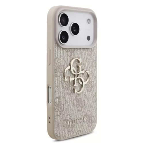 Guess PU 4G Metal Logo Strap tok iPhone 17 Pro készülékhez rózsaszín