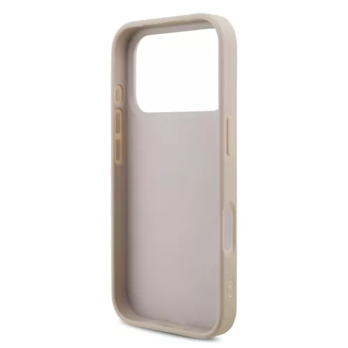 Guess PU 4G Metal Logo Strap tok iPhone 17 Pro készülékhez rózsaszín