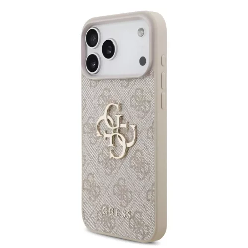 Guess PU 4G Metal Logo Strap tok iPhone 17 Pro Max készülékhez rózsaszín