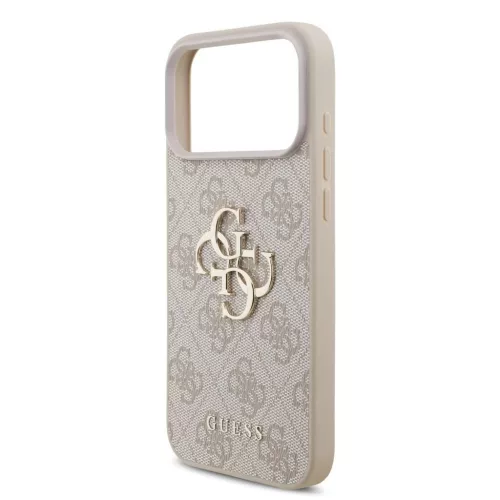Guess PU 4G Metal Logo Strap tok iPhone 17 Pro Max készülékhez rózsaszín