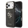 Guess PU Leather 4G Metal Logo Gold Frame MagSafe tok iPhone 17 Pro Max készülékhez fekete