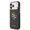 Guess PU Leather 4G Metal Logo Gold Frame MagSafe tok iPhone 17 Pro Max készülékhez fekete