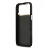 Guess PU Leather 4G Metal Logo Gold Frame MagSafe tok iPhone 17 Pro Max készülékhez fekete