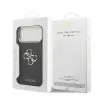 Guess PU Leather 4G Metal Logo Gold Frame MagSafe tok iPhone 17 Pro Max készülékhez fekete