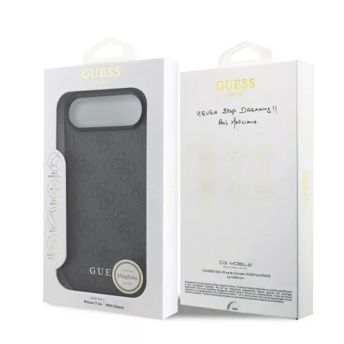Guess 4G Charm tok iPhone 17 készülékhez Air Tone on Tone szürke