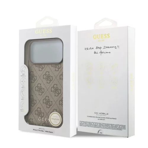 Guess 4G Charm tok iPhone 17 Pro Max készülékhez Tone on Tone barna