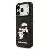 Karl Lagerfeld 3D Rubber Karl and Choupette tok iPhone 17 Pro készülékhez fekete