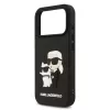 Karl Lagerfeld 3D Rubber Karl and Choupette tok iPhone 17 Pro készülékhez fekete