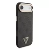 Guess PU Leather 4G Triangle Logo Gold Frame MagSafe tok iPhone 17 Air készülékhez fekete