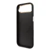 Guess PU Leather 4G Triangle Logo Gold Frame MagSafe tok iPhone 17 Air készülékhez fekete