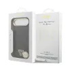 Guess PU Leather 4G Triangle Logo Gold Frame MagSafe tok iPhone 17 Air készülékhez fekete