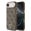 Guess PU Leather 4G Triangle Logo Gold Frame MagSafe tok iPhone 17 Air készülékhez barna