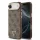Guess PU Leather 4G Triangle Logo Gold Frame MagSafe tok iPhone 17 Air készülékhez barna