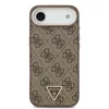 Guess PU Leather 4G Triangle Logo Gold Frame MagSafe tok iPhone 17 Air készülékhez barna