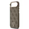 Guess PU Leather 4G Triangle Logo Gold Frame MagSafe tok iPhone 17 Air készülékhez barna
