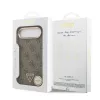 Guess PU Leather 4G Triangle Logo Gold Frame MagSafe tok iPhone 17 Air készülékhez barna