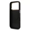Guess PU Leather 4G Triangle Logo Gold Frame MagSafe tok iPhone 17 Pro készülékhez fekete