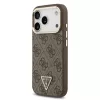 Guess PU Leather 4G Triangle Logo Gold Frame MagSafe tok iPhone 17 Pro készülékhez barna