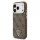 Guess PU Leather 4G Triangle Logo Gold Frame MagSafe tok iPhone 17 Pro készülékhez barna