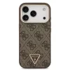 Guess PU Leather 4G Triangle Logo Gold Frame MagSafe tok iPhone 17 Pro készülékhez barna