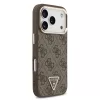 Guess PU Leather 4G Triangle Logo Gold Frame MagSafe tok iPhone 17 Pro készülékhez barna