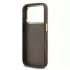 Guess PU Leather 4G Triangle Logo Gold Frame MagSafe tok iPhone 17 Pro készülékhez barna