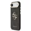 Guess PU bőr 4G fém logó arany keret MagSafe tok iPhone 17 Air készülékhez fekete