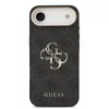 Guess PU bőr 4G fém logó arany keret MagSafe tok iPhone 17 Air készülékhez fekete