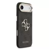 Guess PU bőr 4G fém logó arany keret MagSafe tok iPhone 17 Air készülékhez fekete
