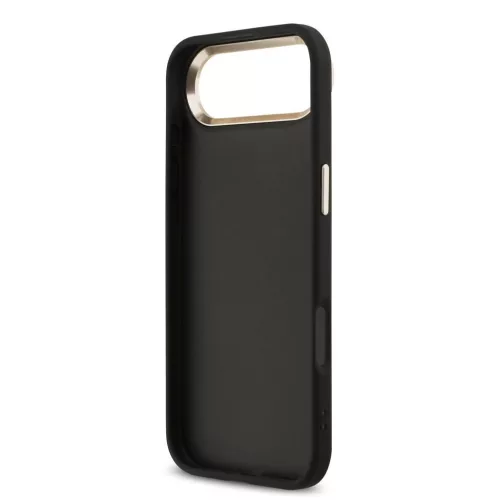 Guess PU bőr 4G fém logó arany keret MagSafe tok iPhone 17 Air készülékhez fekete