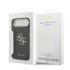 Guess PU bőr 4G fém logó arany keret MagSafe tok iPhone 17 Air készülékhez fekete