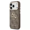 Guess PU Leather 4G Metal Logo Gold Frame MagSafe tok iPhone 17 Pro készülékhez barna