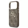 Guess PU Leather 4G Metal Logo Gold Frame MagSafe tok iPhone 17 Pro készülékhez barna