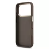 Guess PU Leather 4G Metal Logo Gold Frame MagSafe tok iPhone 17 Pro készülékhez barna