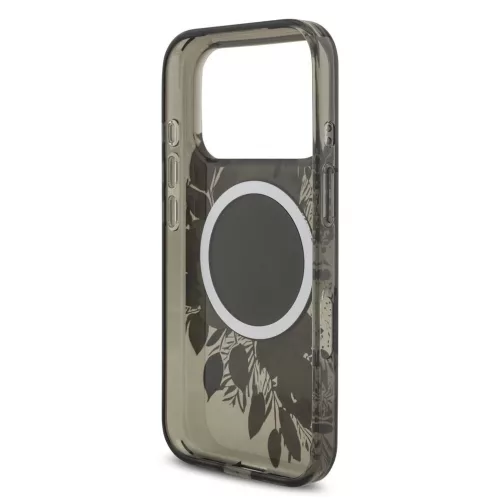 Guess IML Flowers Strap MagSafe tok iPhone 17 Pro készülékhez fekete
