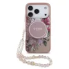 Guess IML Flowers Strap MagSafe tok iPhone 17 Pro készülékhez rózsaszín