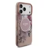 Guess IML Flowers Strap MagSafe tok iPhone 17 Pro Max készülékhez rózsaszín