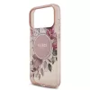 Guess IML Flowers Strap MagSafe tok iPhone 17 Pro Max készülékhez rózsaszín