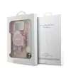 Guess IML Flowers Strap MagSafe tok iPhone 17 Pro Max készülékhez rózsaszín