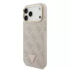 Guess PU bőr 4G Triangle Logo Gold Frame MagSafe tok iPhone 17 Pro Max készülékhez rózsaszín